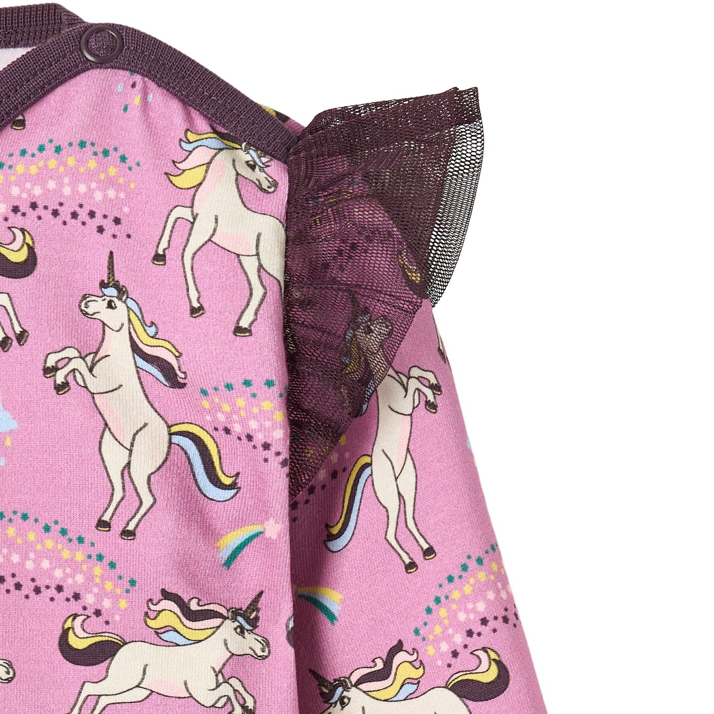Regent long-sleeved baby body with unicorns