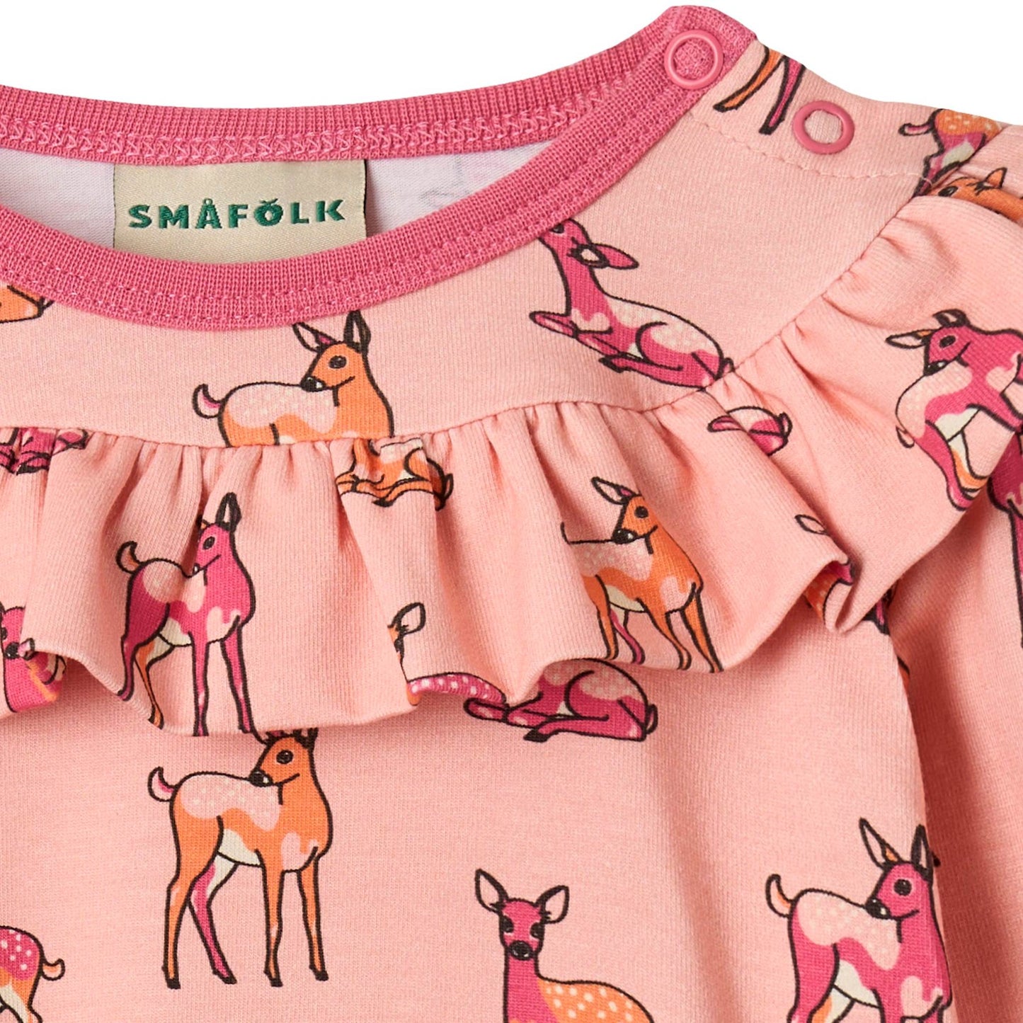 Paula Red long-sleeved baby suit with deers