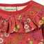 Paula Red long-sleeved baby suit with flowers