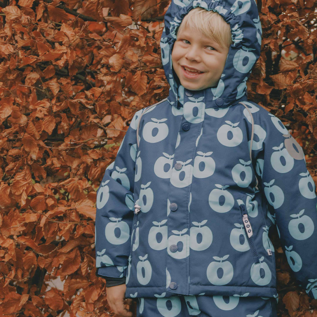 Winter jacket with apples