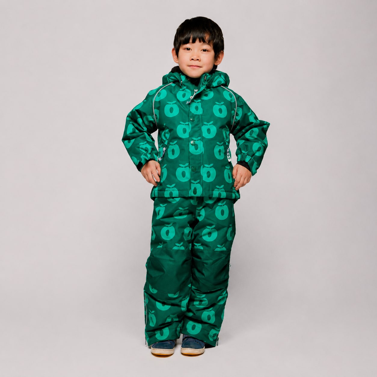 Winter jacket with apples