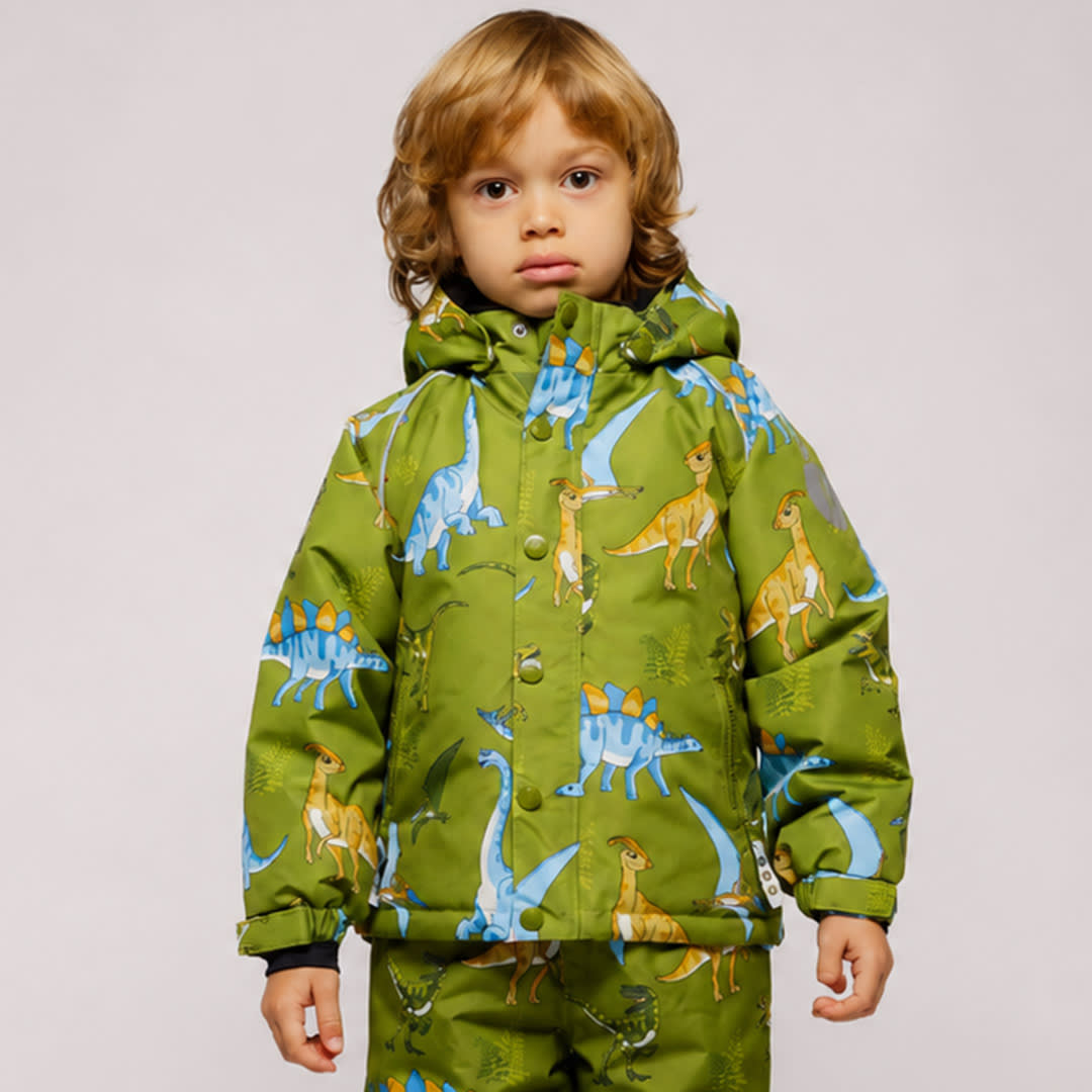 Winter jacket with dinosaurs