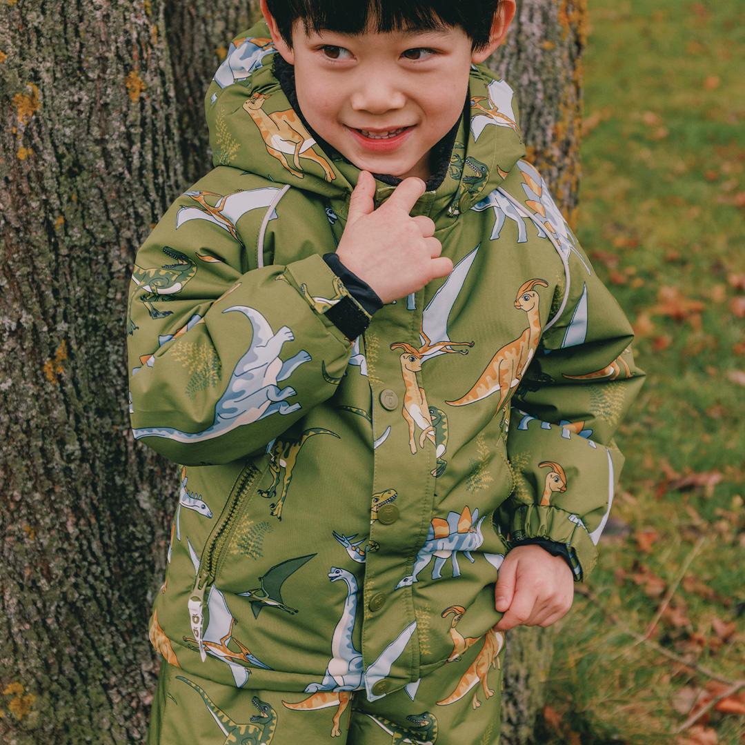 Winter jacket with dinosaurs