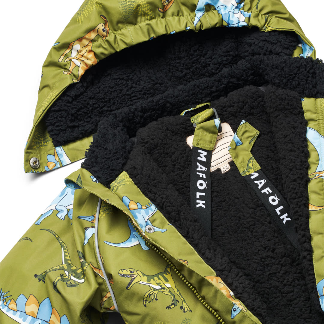 Winter jacket with dinosaurs