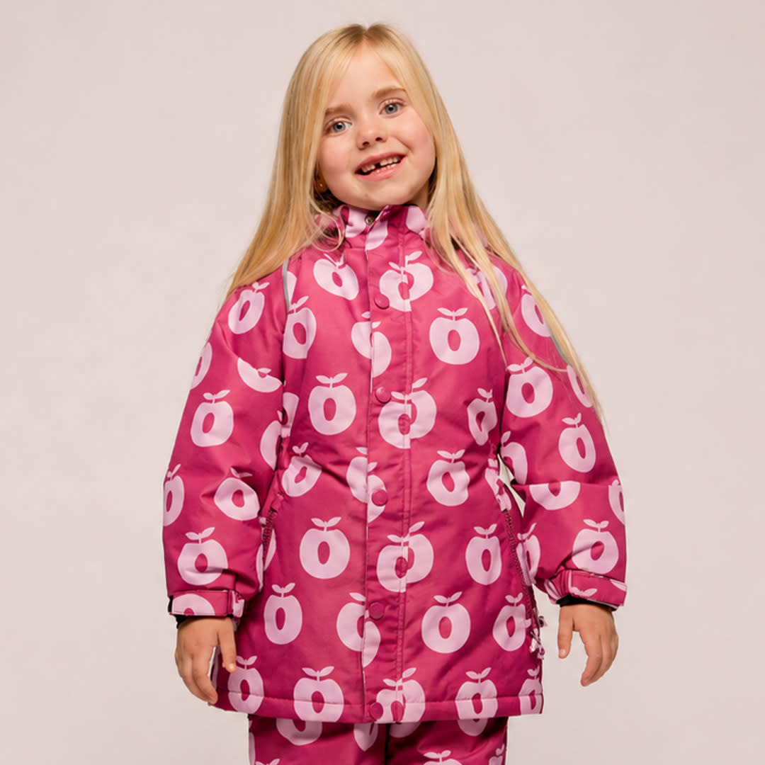 Winter jacket with apples