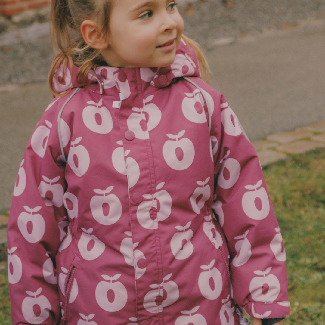 Winter jacket with apples