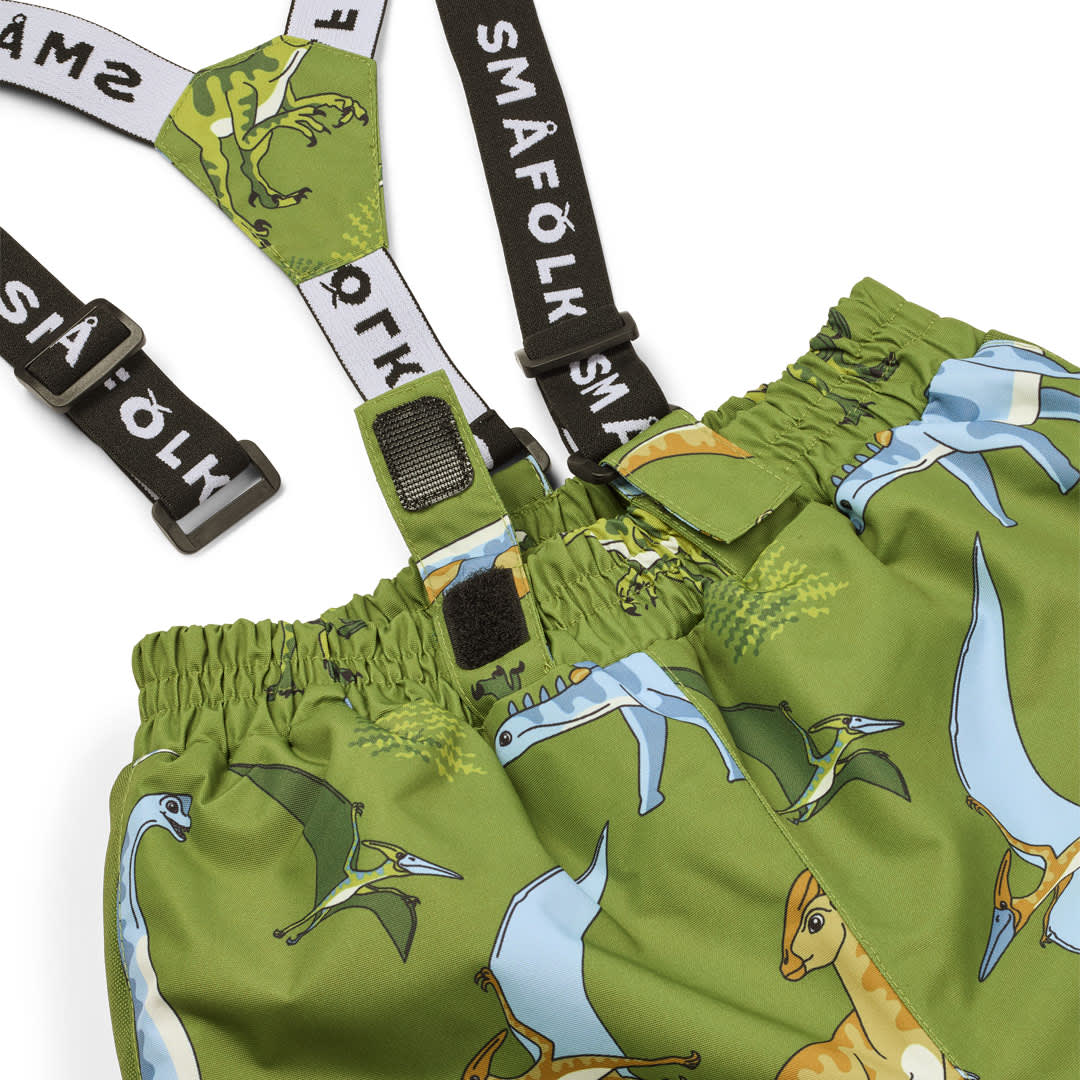 Ski pants with dinosaurs