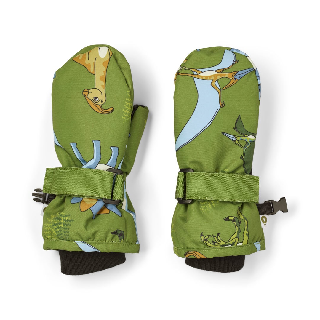 Mittens with dinosaurs