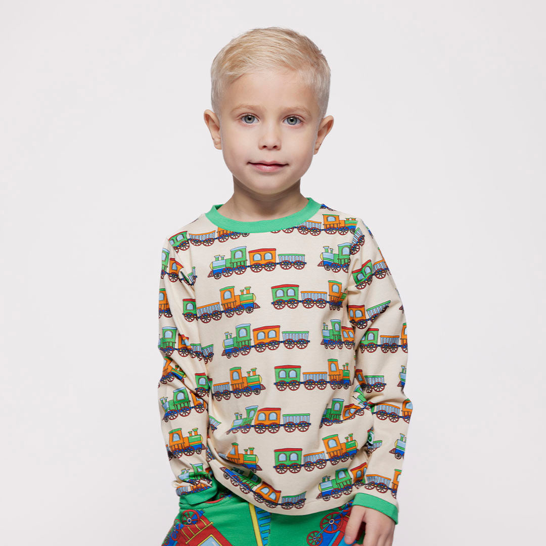 Elstar long-sleeved top with trains