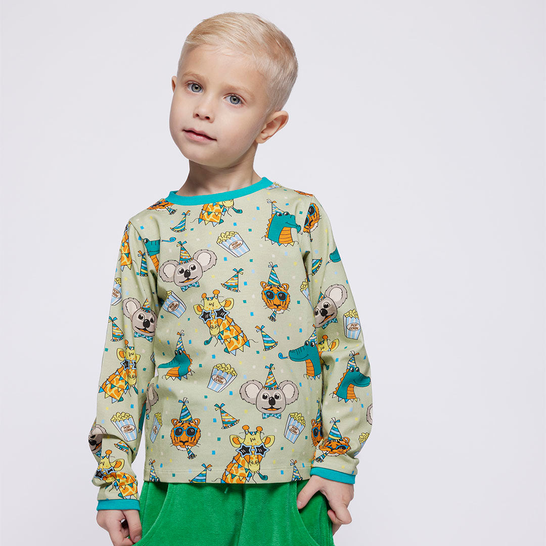 Elstar long-sleeved top with festive animals