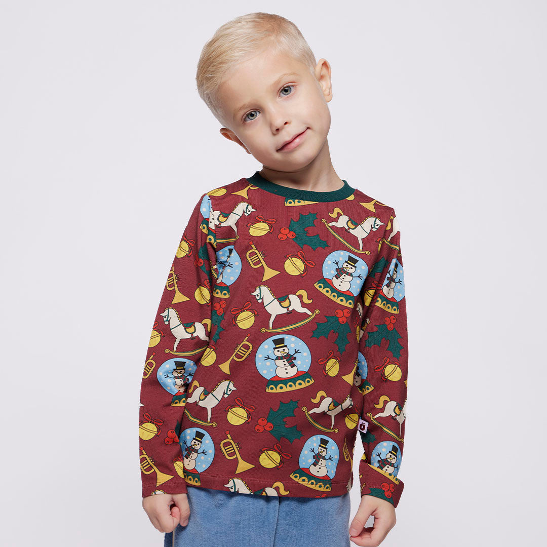 Gala long-sleeved top with Christmas