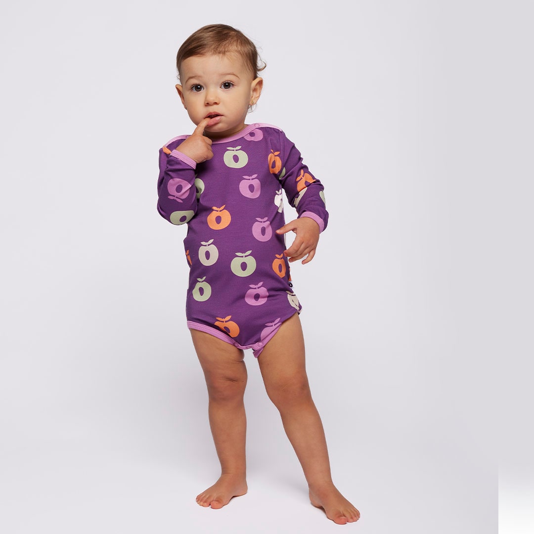 Elstar long-sleeved baby body with apples