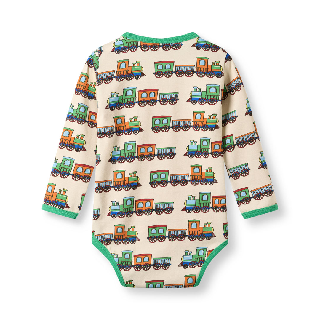 Elstar long-sleeved baby body with trains