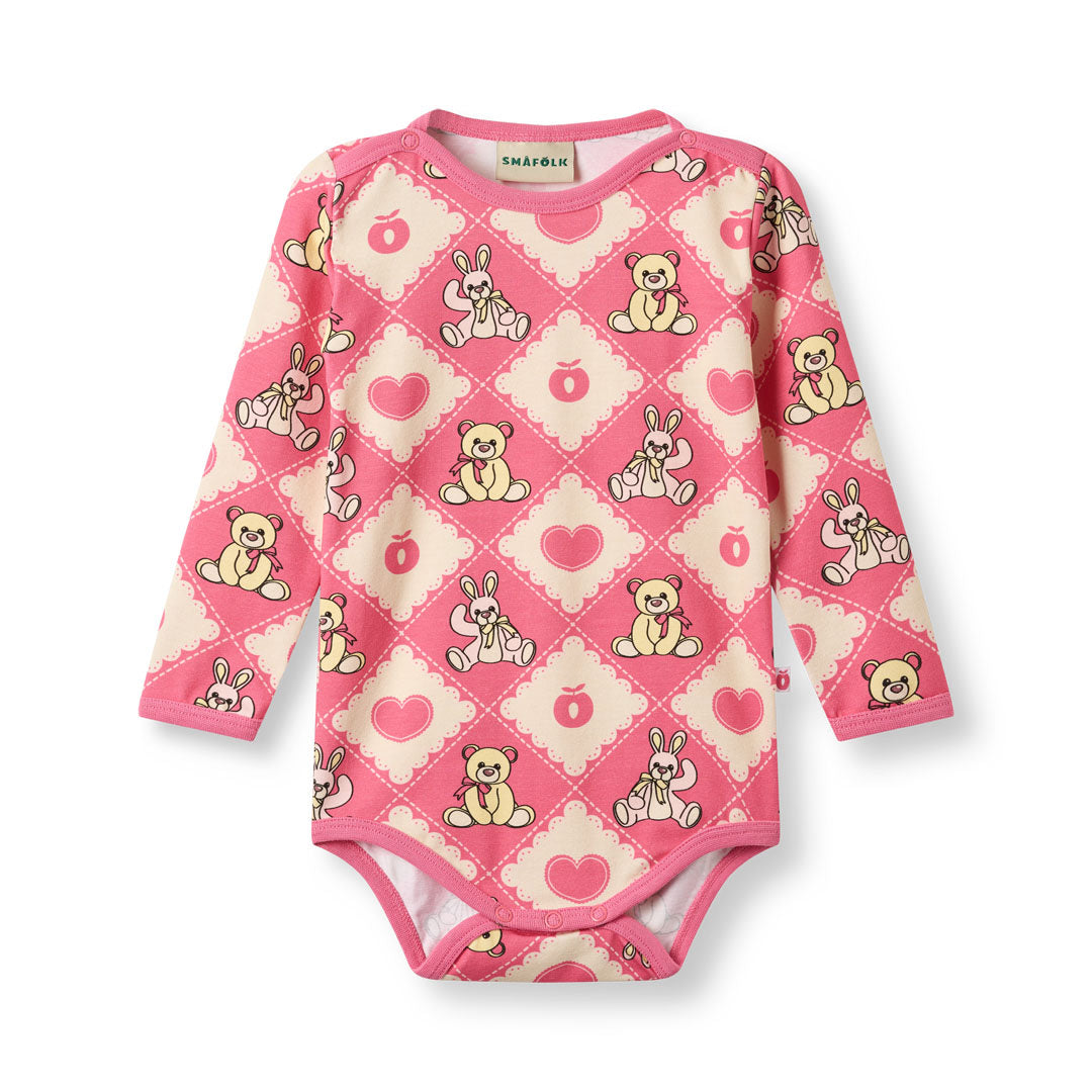 Elstar long-sleeved baby body with teddy bears