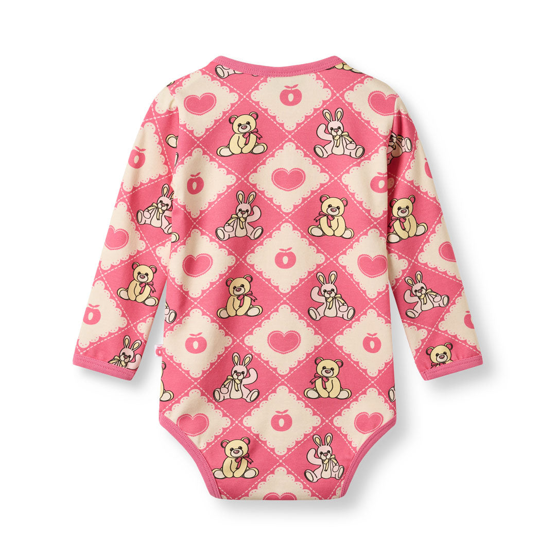 Elstar long-sleeved baby body with teddy bears