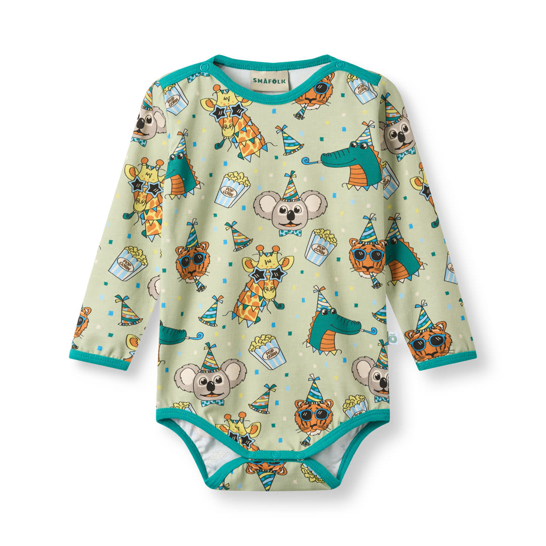 Elstar long-sleeved baby body with festive animals