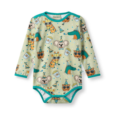 Elstar long-sleeved baby body with festive animals