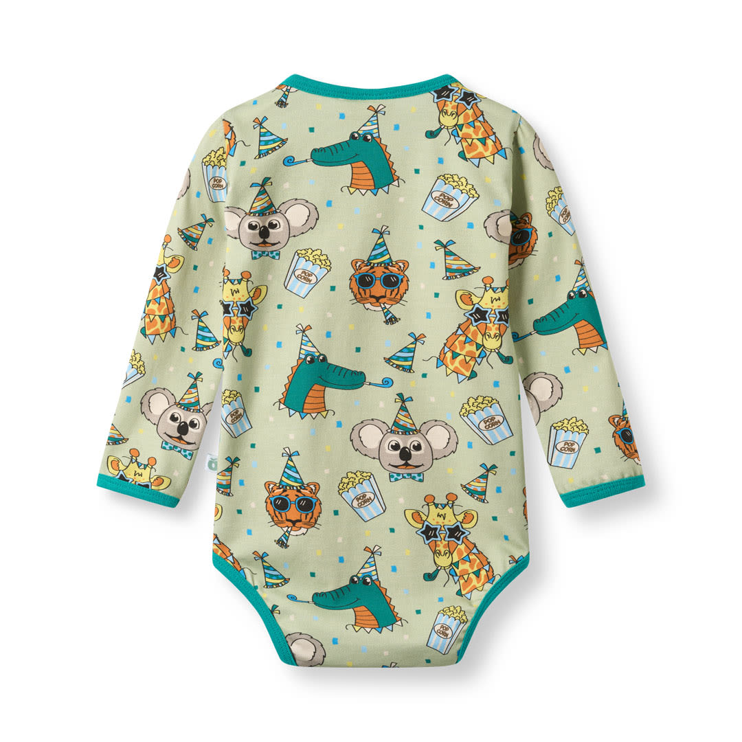 Elstar long-sleeved baby body with festive animals
