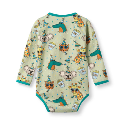 Elstar long-sleeved baby body with festive animals
