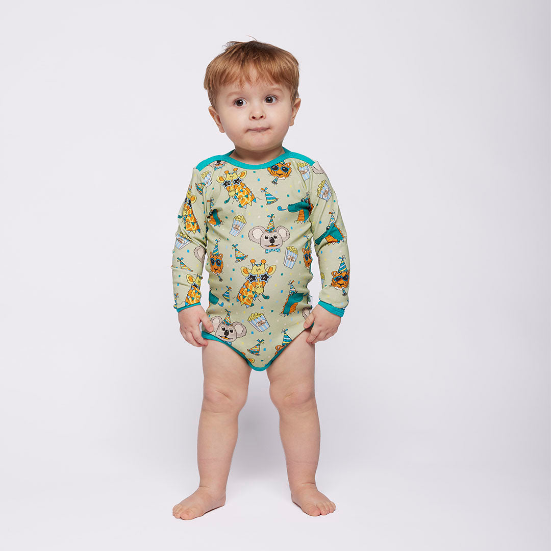 Elstar long-sleeved baby body with festive animals