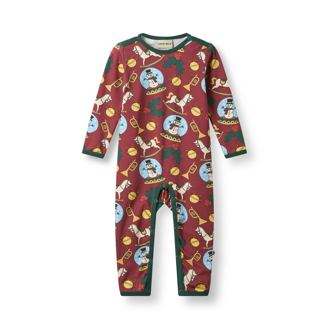 Elstar long-sleeved baby suit with Christmas decorations
