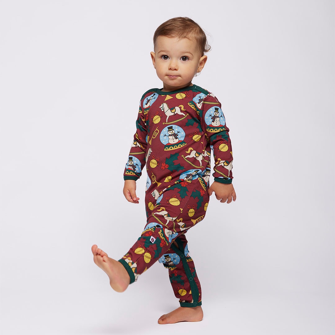 Elstar long-sleeved baby suit with Christmas decorations