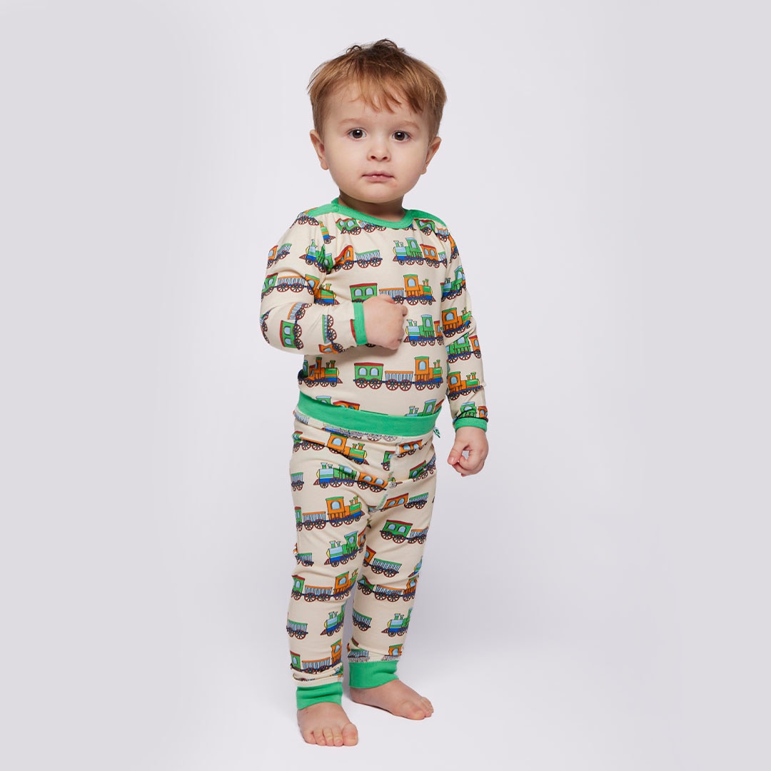 Elstar baby leggings with trains