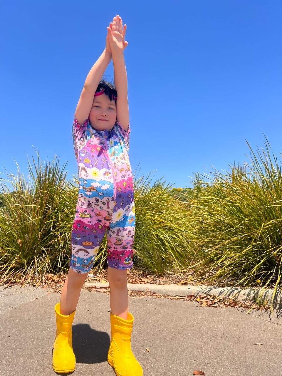 Swimsuit with beach landscape