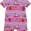 Short-sleeved baby suit with boat and fish