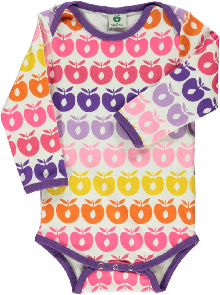 Long-sleeved baby body with mini apples