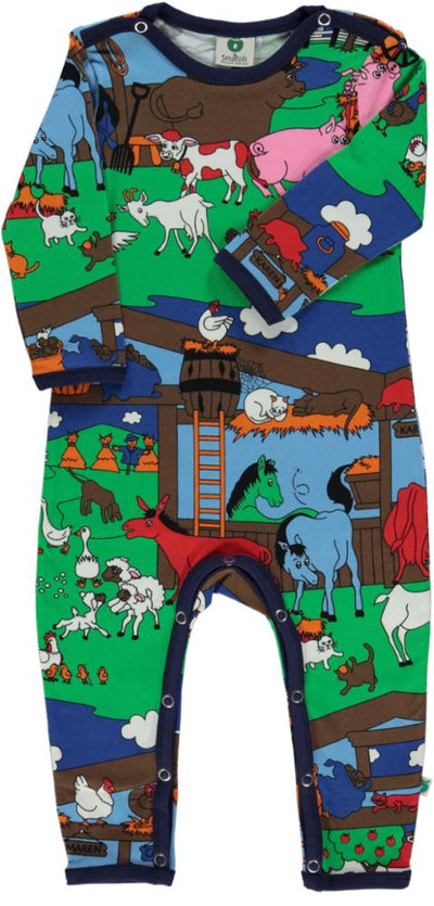 Long-sleeved baby suit with farm
