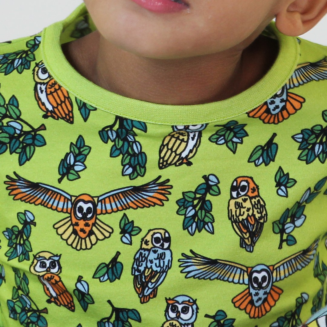 Long-sleeved top with owls