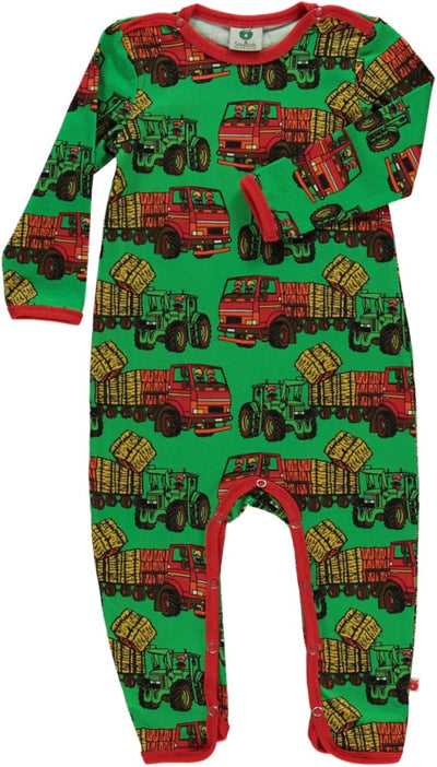 Long-sleeved baby suit with tractors