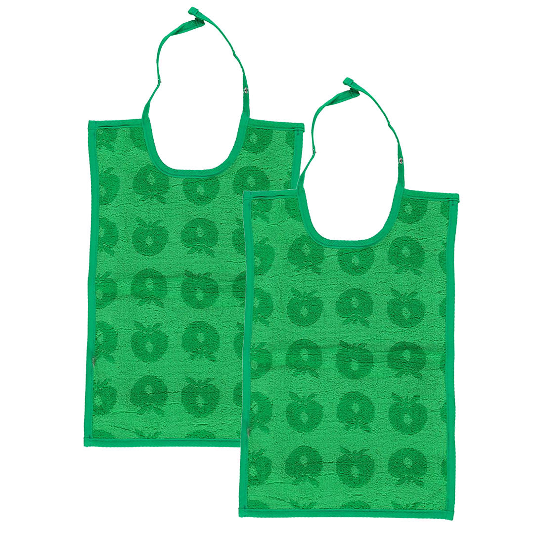 2 packs of large bibs with apples