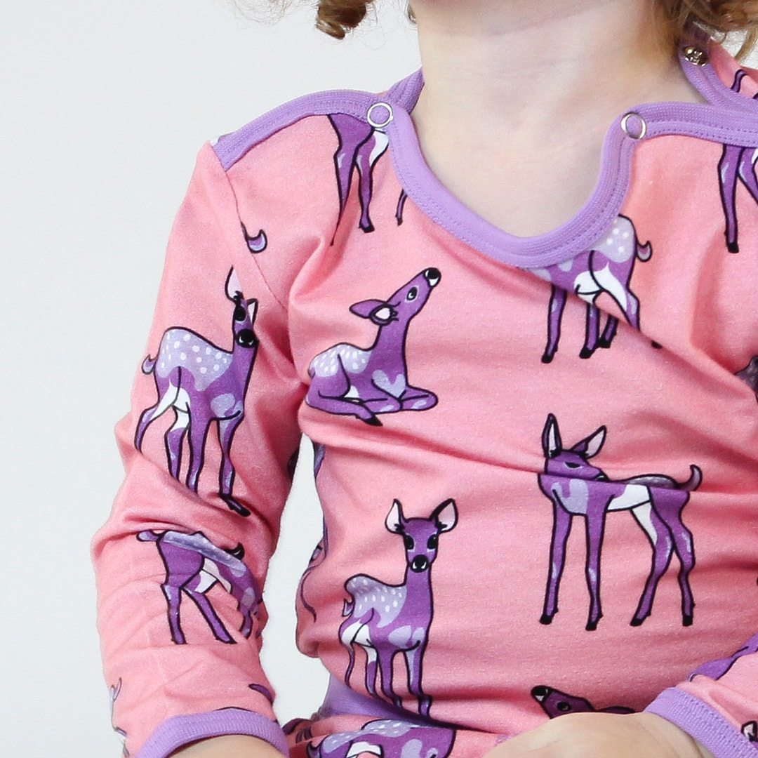 Long-sleeved baby body with deer