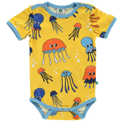 Short-sleeved baby body with jellyfish