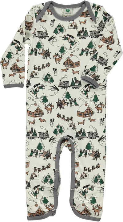 Long-sleeved baby suit with landscape