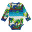 Long-sleeved baby body with dinosaurs