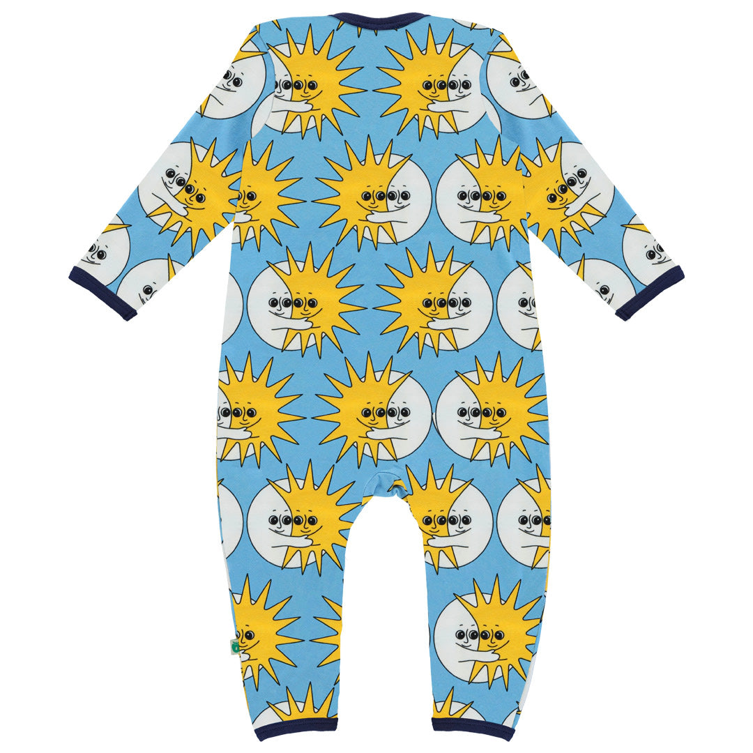 Long-sleeved baby suit with sun and moon