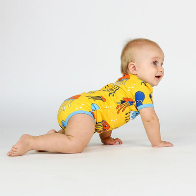 Short-sleeved baby body with jellyfish