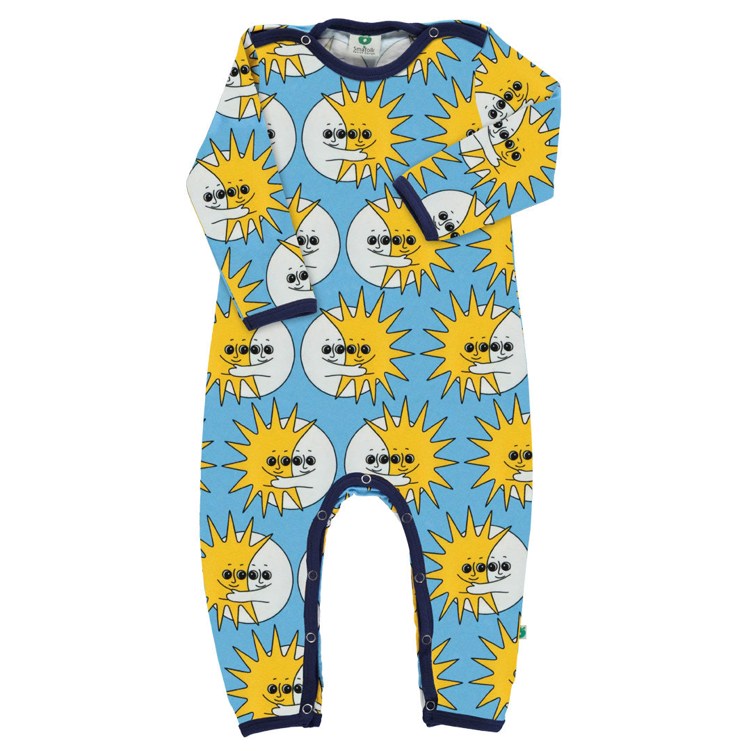 Long-sleeved baby suit with sun and moon