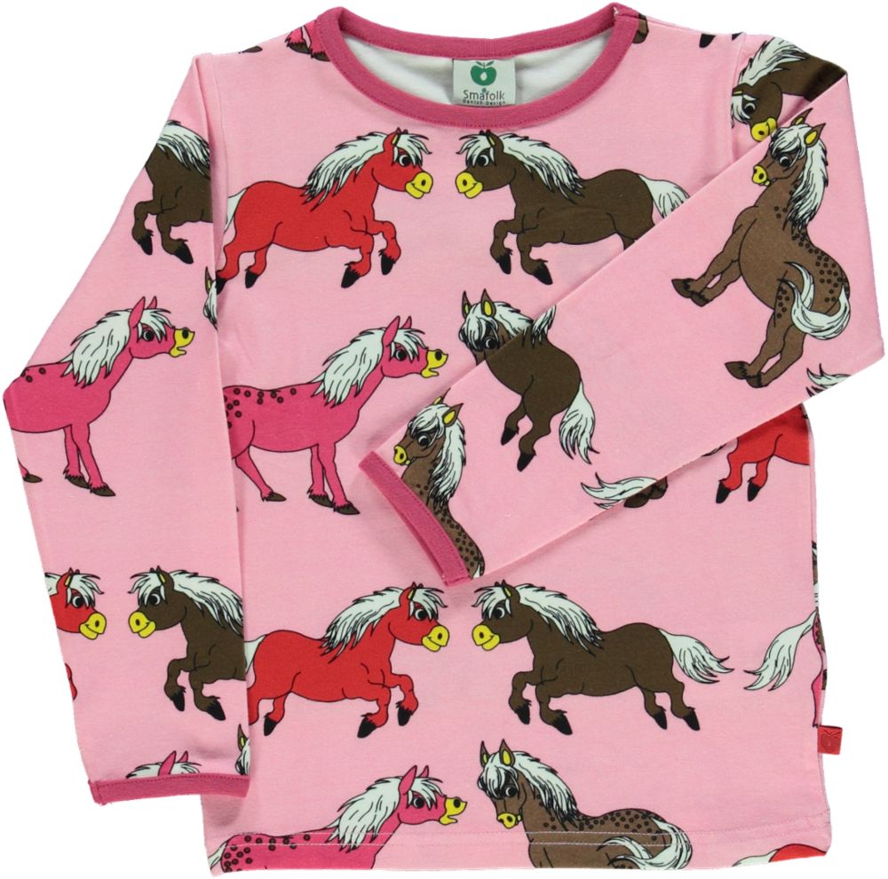 Long-sleeved blouse with horses