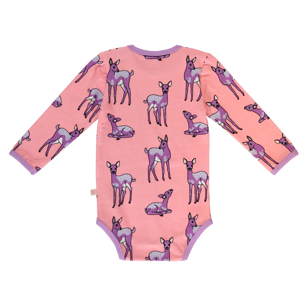 Long-sleeved baby body with deer