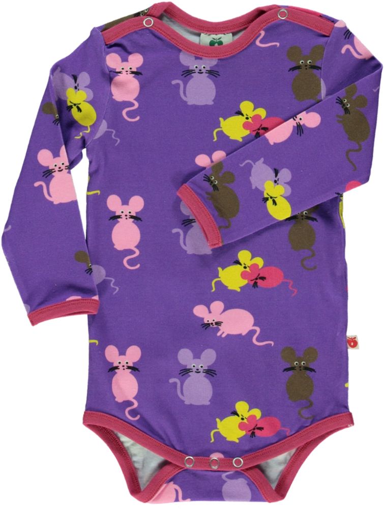 Long-sleeved baby body with mice