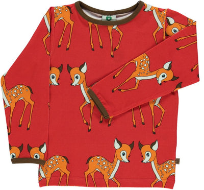 Long-sleeved top with deer