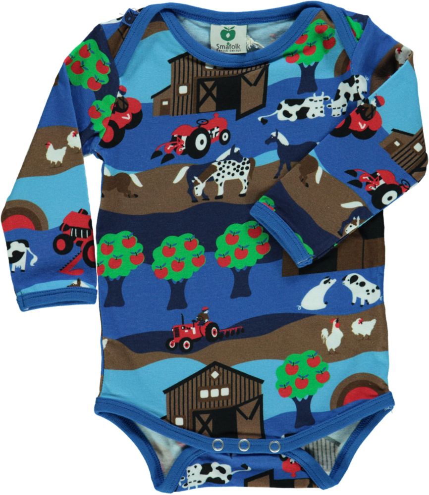 Long-sleeved baby body with landscape