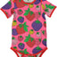 Short-sleeved baby body with strawberry