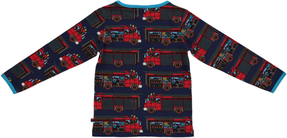 Long-sleeved top with firetrucks