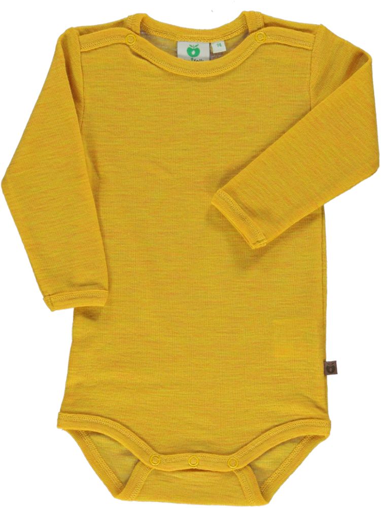 Long-sleeved baby body in merino wool