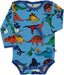 Long-sleeved baby body with dinosaurs